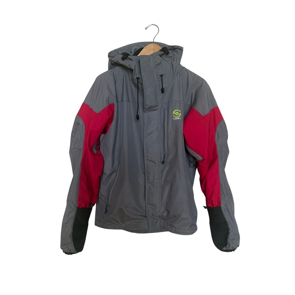 Loki Gear Softshell All In One Hooded Jacket Mens S Red Gray Lined Mask/Mittens